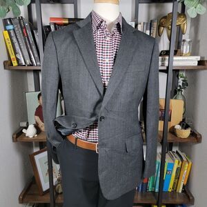 Stafford Men's Sport Coat Blazer Two Button Gray‎ Flannel Twill Classic Fit 42R